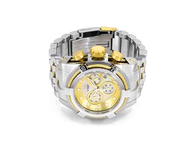 Invicta Reserve Bolt Swiss Ronda Z60 Caliber Men s Watch w Mother of Pearl Dial 53mm Steel Gold 0822