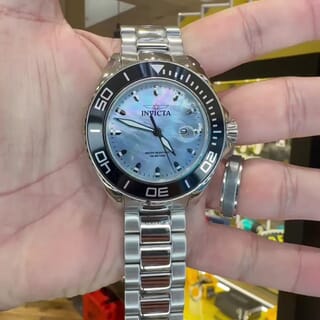 Invicta Pro Diver 45mm Mother of Pearl Dial Stainless Steel Watch MUST SEE  !!!