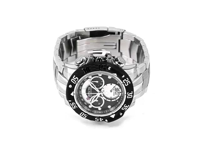 The Poseidon Silver- Mens Watch 45mm Black Band Silver Case