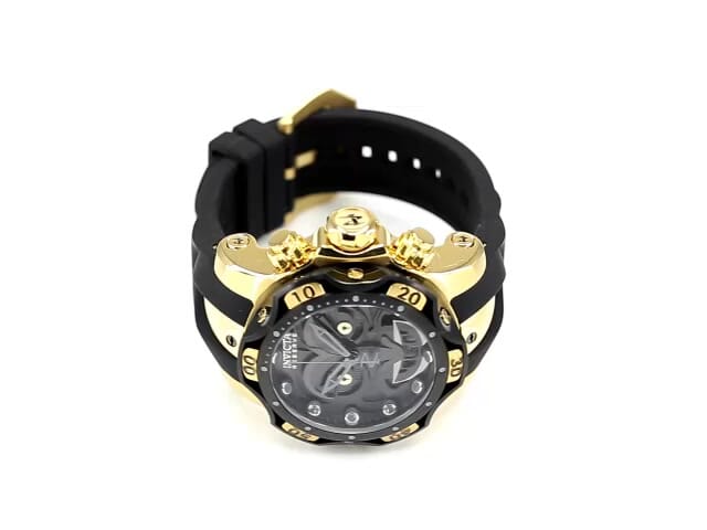 Invicta gold black on sale watch