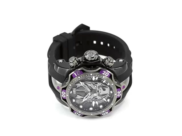 Invicta Marvel Black Panther Men's Watch - 52.5mm, Black, Titanium, Purple  (30553)