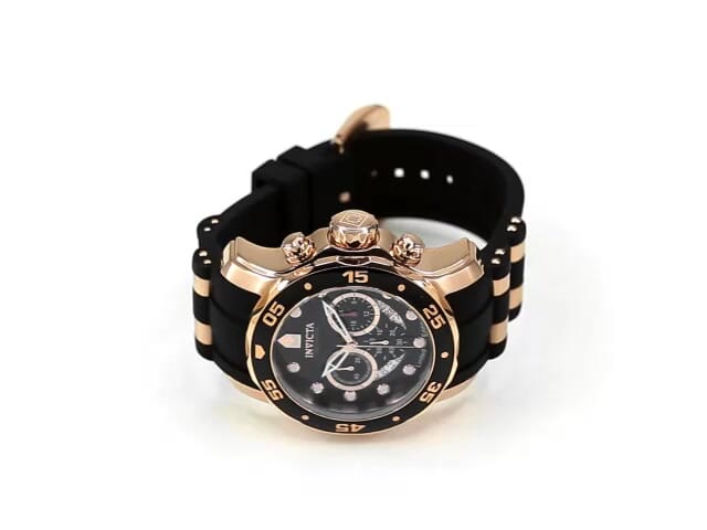 Invicta watch clearance black leather band