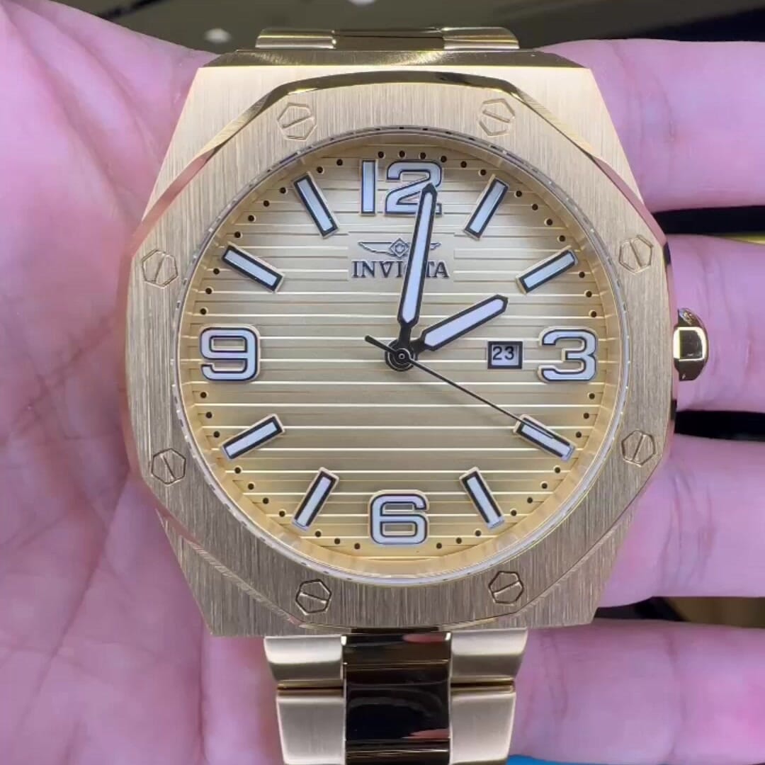 Invicta 45782 Men's Watch | Gold Dial, 48mm Steel Case