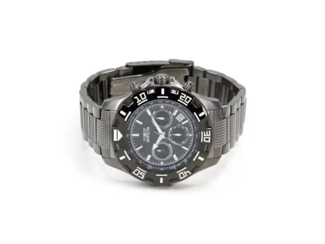 Invicta black discount stainless steel watches